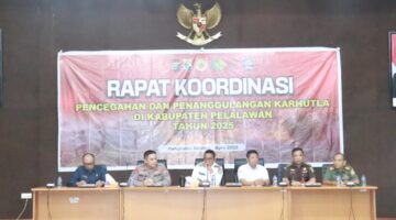 Kapolres Pelalawan Bersama Pemkab Pelalawan Gelar Rakor Pencegahan dan Penanggulangan Karhutla